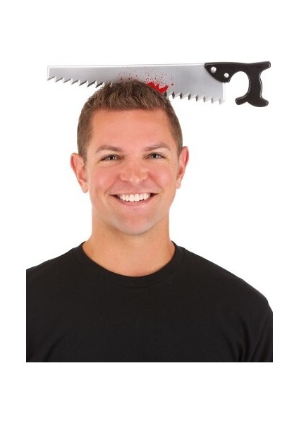 Kafaya Saplanmış Halloween Kanlı Testere Şaka Tacı modelleri