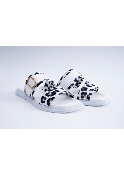 Savanna Leopar Desenli Kadın Terlik