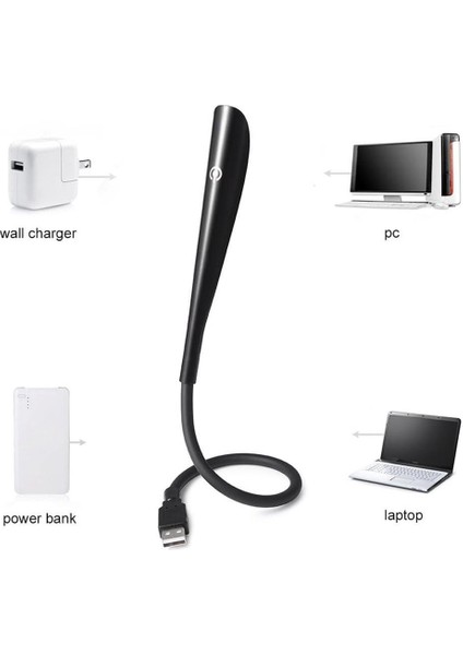 Powermaster PM-24561 14 Ledli Siyah Esnek USB LED Lamba