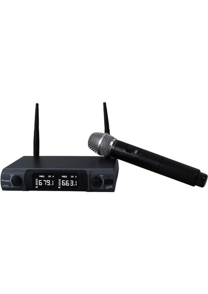 Westa WM-202HT 1 Alıcı + 1 El Mikrofonu +1 Yaka (Lavalier) Kablosuz Uhf Mikrofon Seti