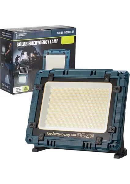 Powermaster W8109-1 Kamp Tipi 200 Watt Ledli Solar Aydınlatma / Acil Durum Lambası