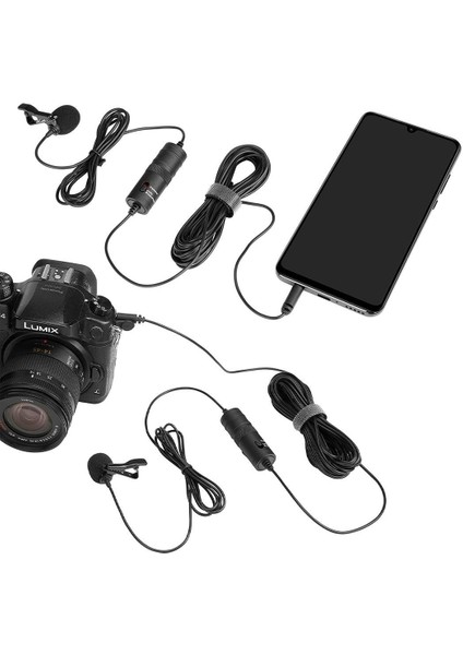 Haiki HK-401 Profesyonel Youtuber Kamera Telefon Yaka Mikrofonu (6 Metre Kablolu)