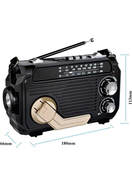 Puxing PX-777 Portatif Analog Radyo Fm-Usb-Sd-Aux-Bluetooth Lityum Pilli Solar Güneş Panelli