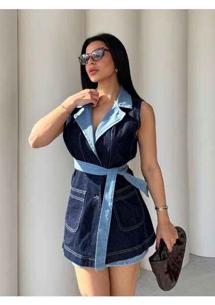 Yelek Etek Denim Takım