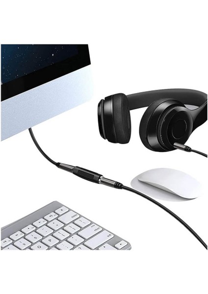 3.5mm Stereo Dişi / Dişi Aux Kulaklık Mikrofon Ses Uzatma Adaptörü - Altın Uçlu modelleri