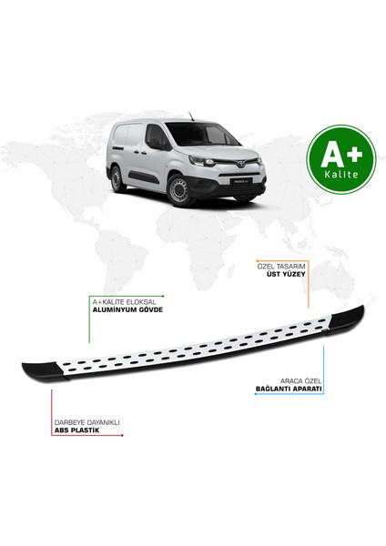 Toyota Proace City Panelvan Arka Basamak Uzun Şasi 2019 Model ve Sonrası Trimline