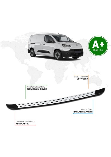 Toyota Proace City Panelvan Arka Basamak Uzun Şasi 2024 Model ve Sonrası Trimline