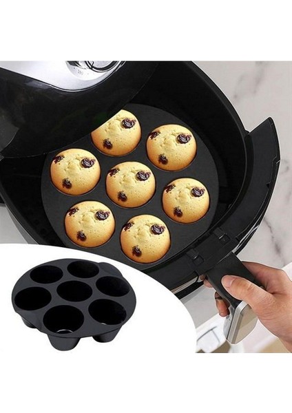 100 Adet Airfryer Pişirme Kağıdı Tek Kullanımlık Yağlı Kağıdı Yuvarlak Tabak Model