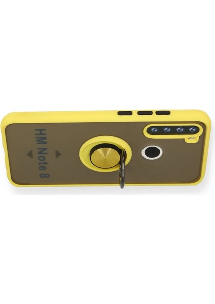 Xiaomi Redmi Note 8 Kılıf Montreal Yüzüklü Silikon Kapak - Sarı Nrmsa