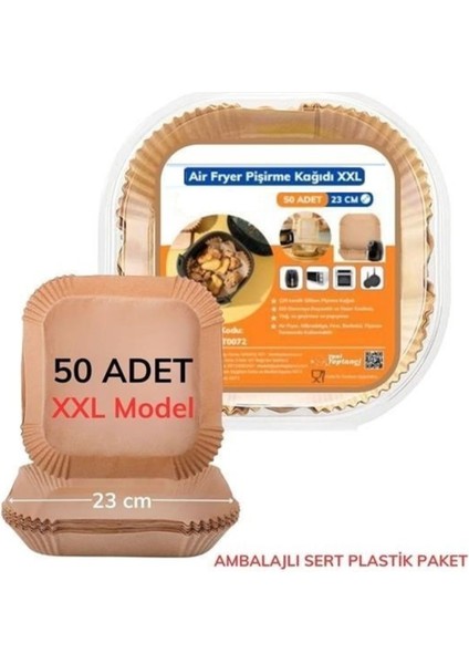 50 Adet Air Fryer Pişirme Kağıdı Tek Kullanımlık 23 cm Kare Pişirme Kağıdı Xxl