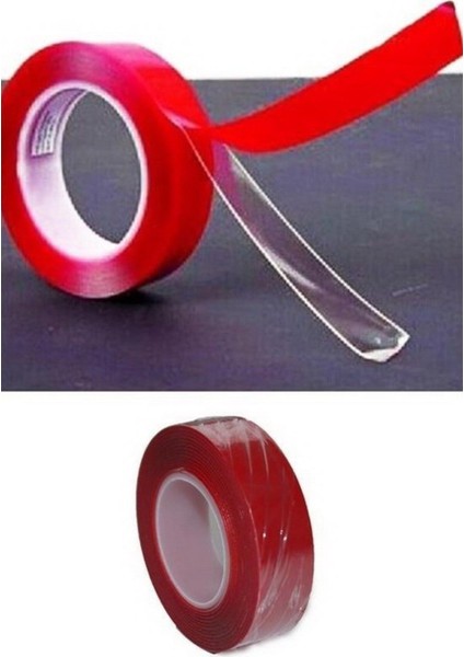 2 Metre Güçlü Yapışkanlı Çift Taraflı Slikon Pratik Şeffaf Bant
