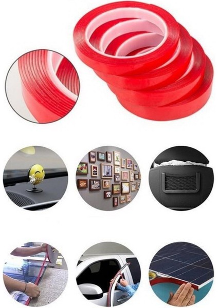 2 Metre Güçlü Yapışkanlı Çift Taraflı Slikon Pratik Şeffaf Bant fiyatları