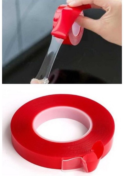 2 Metre Güçlü Yapışkanlı Çift Taraflı Slikon Pratik Şeffaf Bant fırsatları