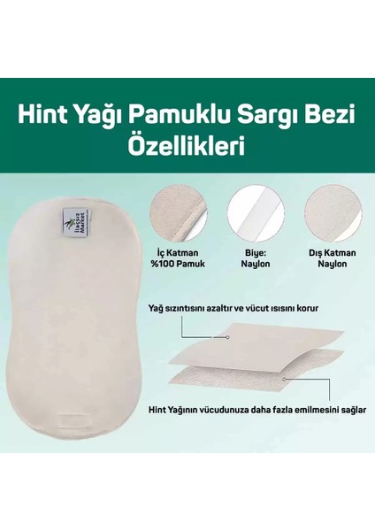 Sargı Bezi * Detoks, Mide, Göbek Düğmesi Için Hint Yağı Paketi Sargısı | Tekrar Kullanılabilir | %100 Sızdırmaz
