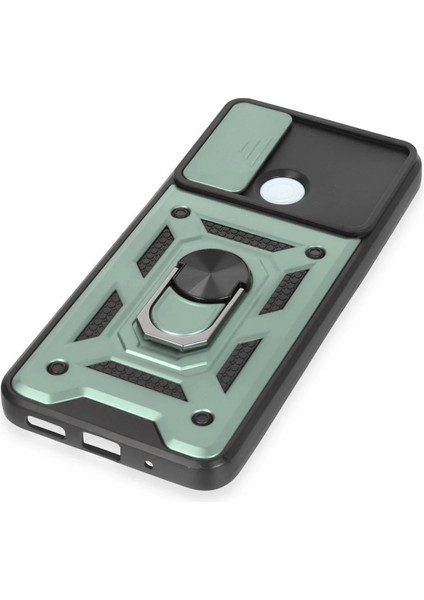 Xiaomi Redmi 12c Kılıf Pars Lens Yüzüklü Silikon - Yeşil Nrmsa