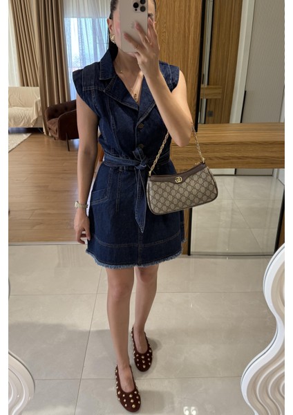 Kolsuz Mini Denim Elbise fırsatları