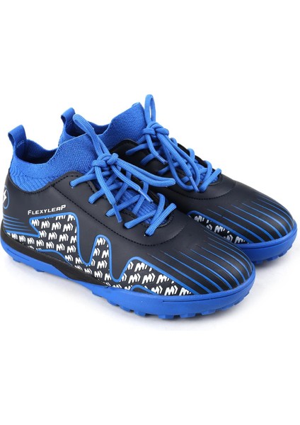 Halı Saha Krampon Erkek Çocuk Bağcıklı Kauçuk Tabanlı Spor Ayakkabı Mavi Renk fiyatları