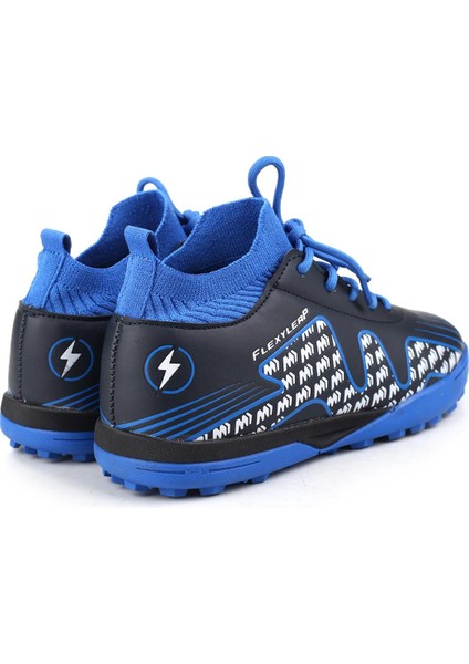 Halı Saha Krampon Erkek Çocuk Bağcıklı Kauçuk Tabanlı Spor Ayakkabı Mavi Renk fırsatları