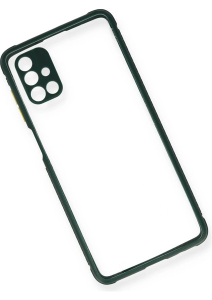 Samsung Galaxy M51 Kılıf Miami Şeffaf Silikon - Koyu Yeşil Nrmsa