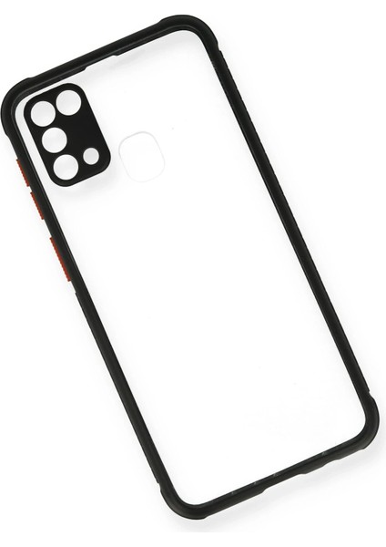 Samsung Galaxy M31 Kılıf Miami Şeffaf Silikon - Siyah Nrmsa