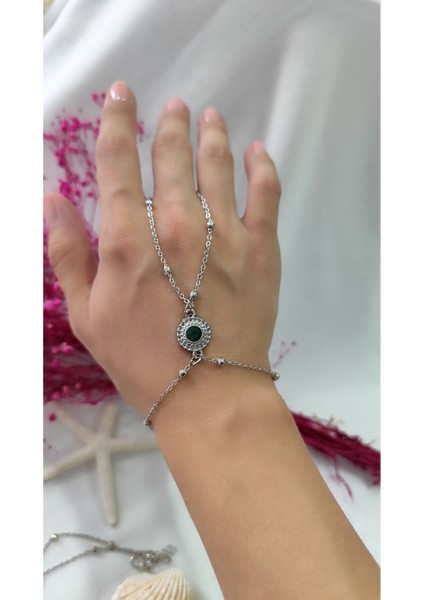 Şahmeran Silver Yeşil Taşlı Metal fiyatları