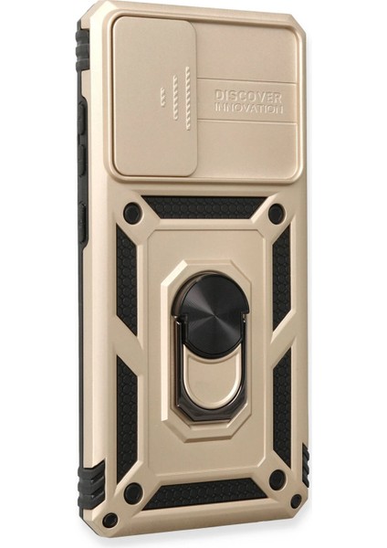 Samsung Galaxy A73 5g Kılıf Pars Lens Yüzüklü Silikon - Gold Nrmsa