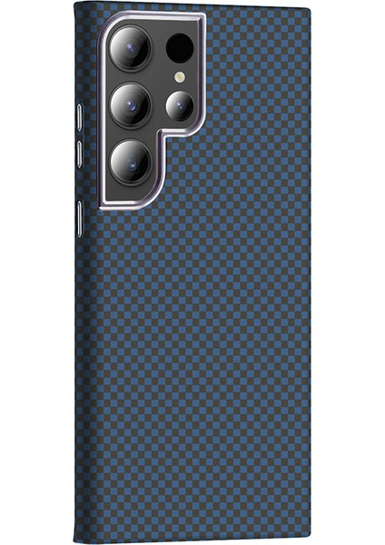 Samsung Galaxy S23 Ultra Kılıf M-Safe Şarj Özellikli Karbon Fiber Görünümlü Gros Kılıf Lacivert fiyatları