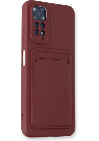 Xiaomi Redmi Note 11S Kılıf Kelvin Kartvizitli Silikon - Bordo Nrmsa