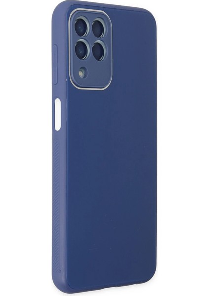 Samsung Galaxy M33 Kılıf Glass Kapak - Lacivert Nrmsa