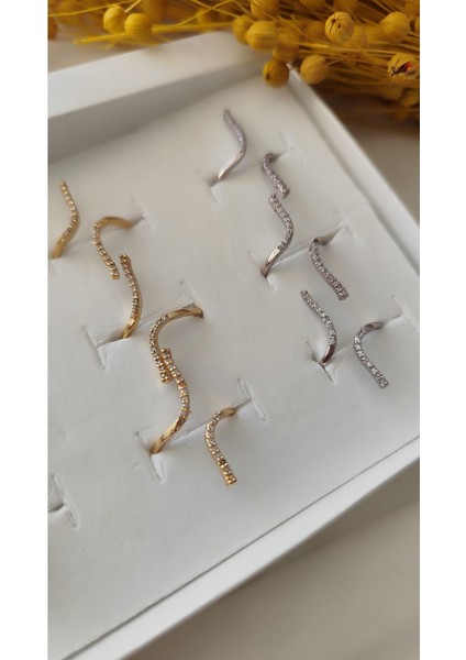 Metal Gold-Silver Zirkon Kanyon Yüzük modelleri