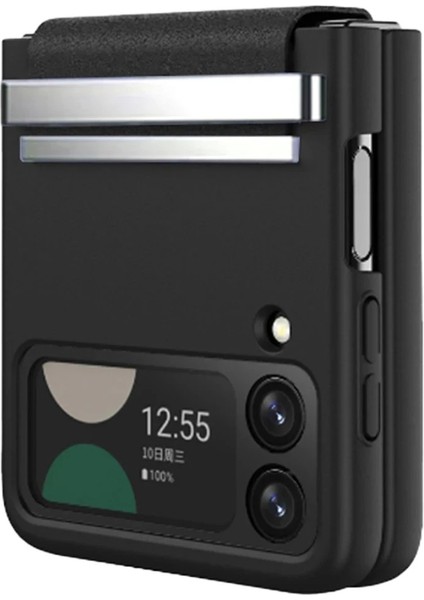 Samsung Galaxy Z Flip 4 Kılıf Belt Flip Kapak - Siyah Nrmsa