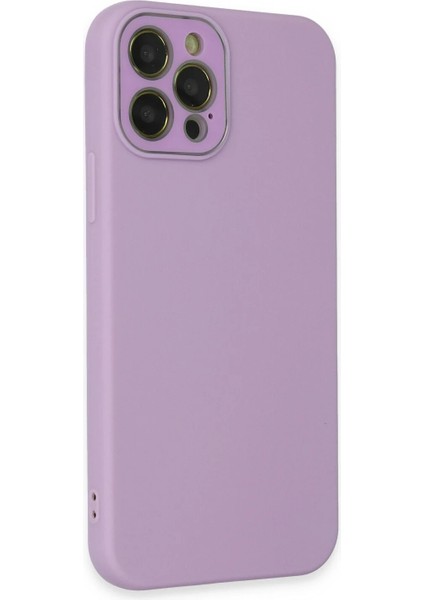 Iphone 12 Pro Max Kılıf Lansman Glass Kapak - Lila Nrmsa