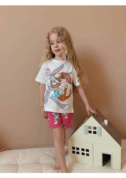 Yigit Butik Baskılı Şortlu Kız Çocuk Takım