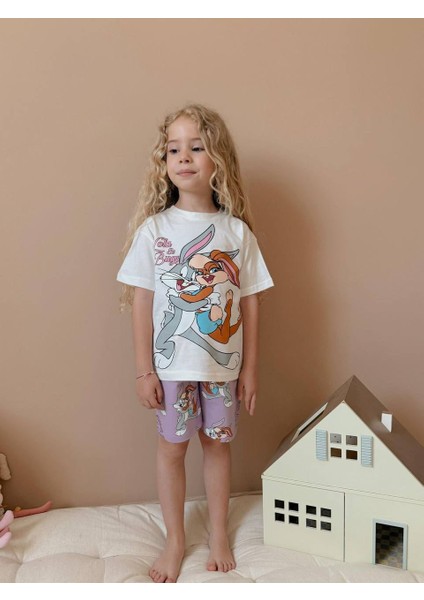 Baskılı Şortlu Kız Çocuk Takım