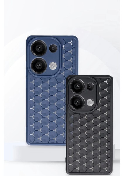 Xiaomi Redmi Note 13 Pro 5g Kılıf Petek Silikon Kapak - Lacivert Nrmsa