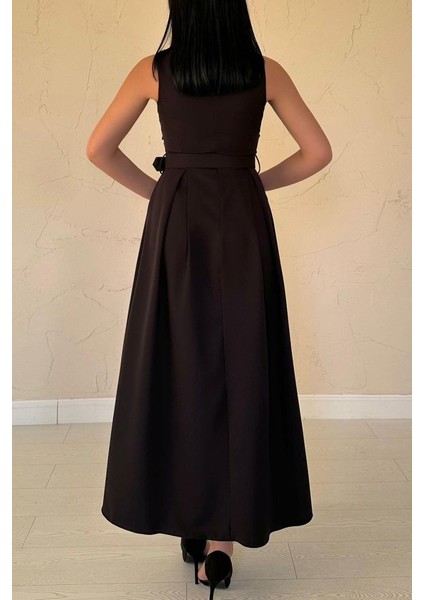 Siyah Önü Dantel Detaylı Kemerli Elbise fırsatları