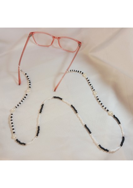 Kadın Renkli Kum Boncuk Incili Gözlük Zinciri - Boncuk Gözlük Askısı - Boncuk Gözlük Ipi - Barok Inci Gözlük Zinciri - Choker Inci Gözlük Zinciri - Hediyelik Gözlük Askısı