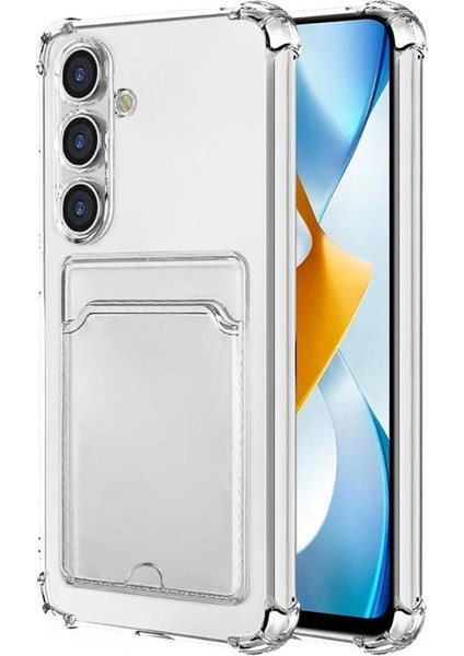 Samsung Galaxy A56 Kılıf Cardy Şeffaf Kartlık Cepli Kapak