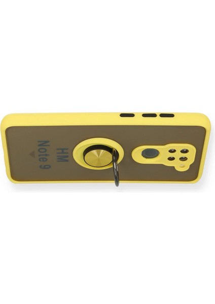 Xiaomi Redmi Note 9 Kılıf Montreal Yüzüklü Silikon Kapak - Sarı Nrmsa