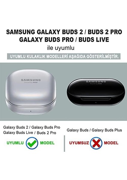 Samsung Galaxy Buds 2 Için Kılıf Darbeye Dayanıklı Sert Koruyucu + Askılık Siyah [buds 2 ile Uyumlu Kılıf - Siyah]