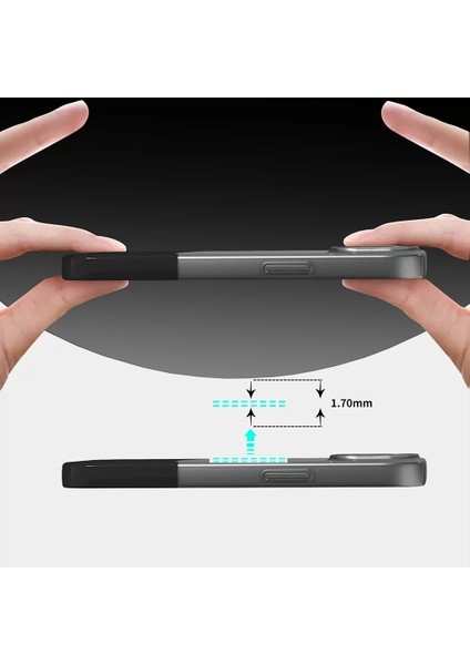 Apple iPhone 14 Pro Max Kılıf Magsafe Şarj Kartlıklı Mıknatıslı Duble 1.7mm Kapak Kart Bölmeli Lacivert Siyah Gri Renkleriyle
