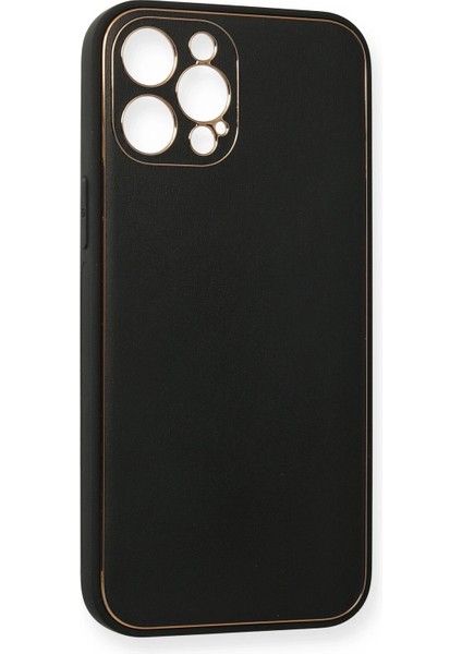 Iphone 12 Pro Max Kılıf Coco Deri Silikon Kapak - Siyah Nrmsa
