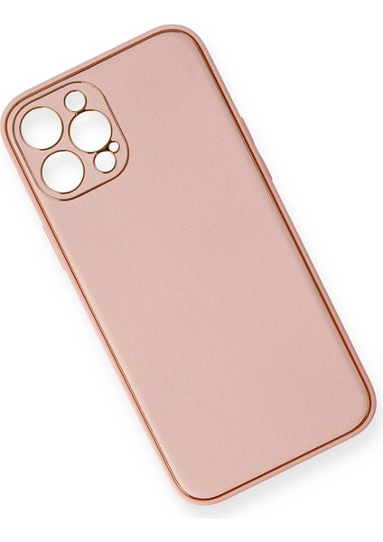 Iphone 12 Pro Max Kılıf Coco Deri Silikon Kapak - Pembe Nrmsa