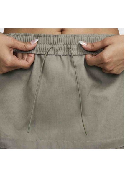 Woven 2'si 1 Arada Fermuar Detaylı Gri Maksi ve Mini Etek modelleri