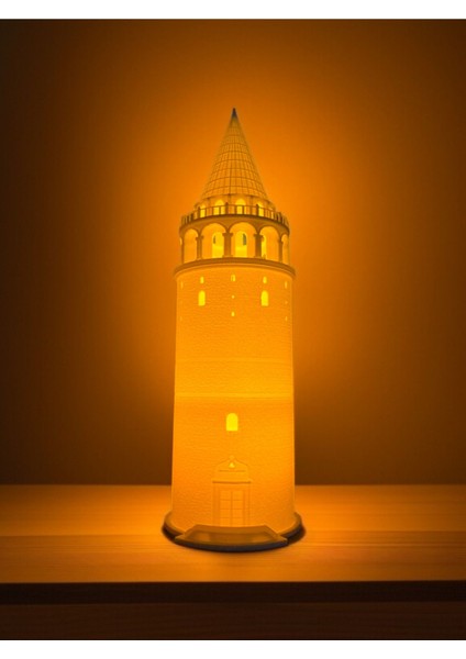 Galata Kulesi Tealight Mum Aydınlatmalı Dekoratif Obje Ev ve Ofis Dekoru