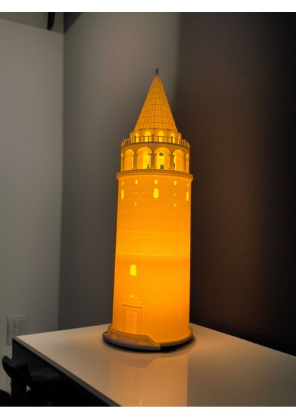 Galata Kulesi Tealight Mum Aydınlatmalı Dekoratif Obje Ev ve Ofis Dekoru