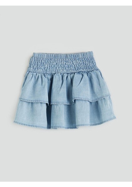 Lcw Kids Beli Lastikli Kız Çocuk Jean Etek (S5)