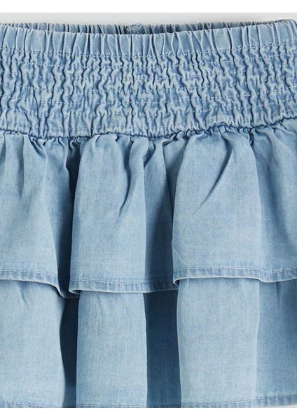 Lcw Kids Beli Lastikli Kız Çocuk Jean Etek (S5)