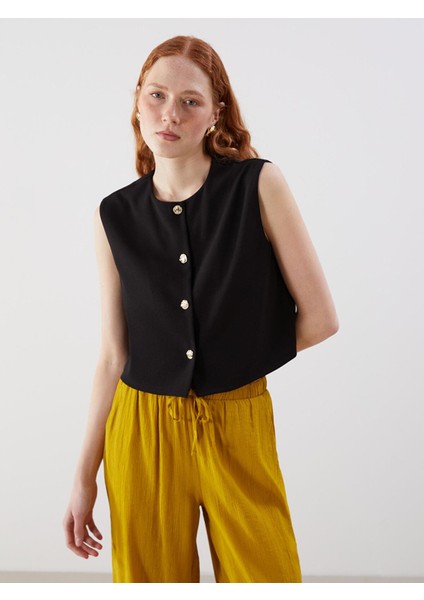 Lcw Vision Bisiklet Yaka Kadın Klasik Yelek (S5)