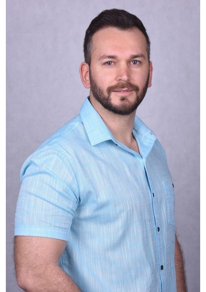 Standart Fit Pamuklu Erkek Açık Mavi Gömlek